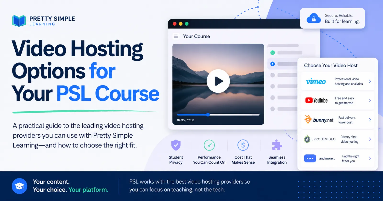 Video Hosting Options for Your PSL Course
